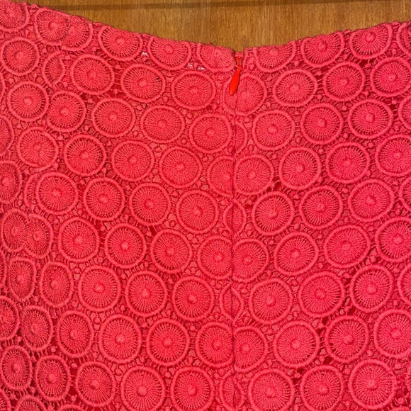•CYNTHIA ROWLEY•TOMATO GEOMETRIC CROCHET PATTERN 100% LINED PENCIL SKIRT SIZE 2 - Picture 4 of 9